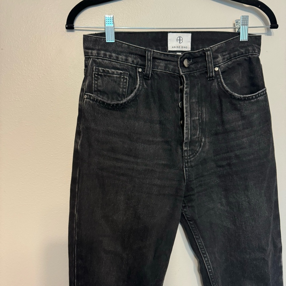 ANINE BING Sonya Straight Leg Jeans in Dark Charcoal sz26 - Picture 7 of 14